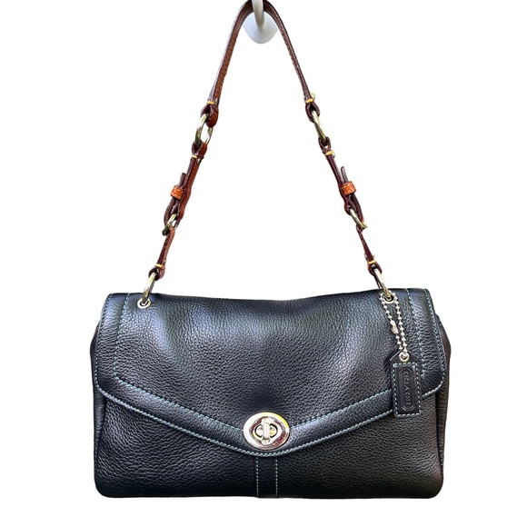 Vintage Leather Coach Chelsea Turnlock shoulder bag 8A40 - Picture 2 of 12